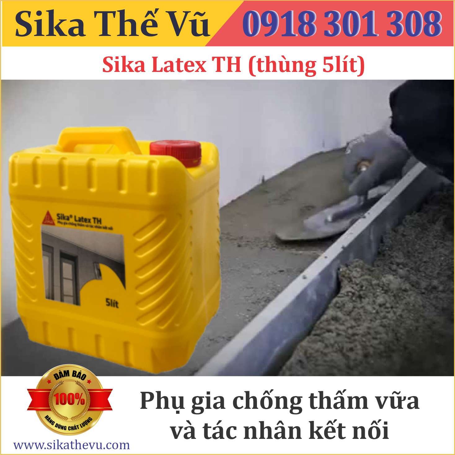 Phụ gia chống thấm vữa và tác nhân kết nối - Sikalatex TH (thùng 5lít)