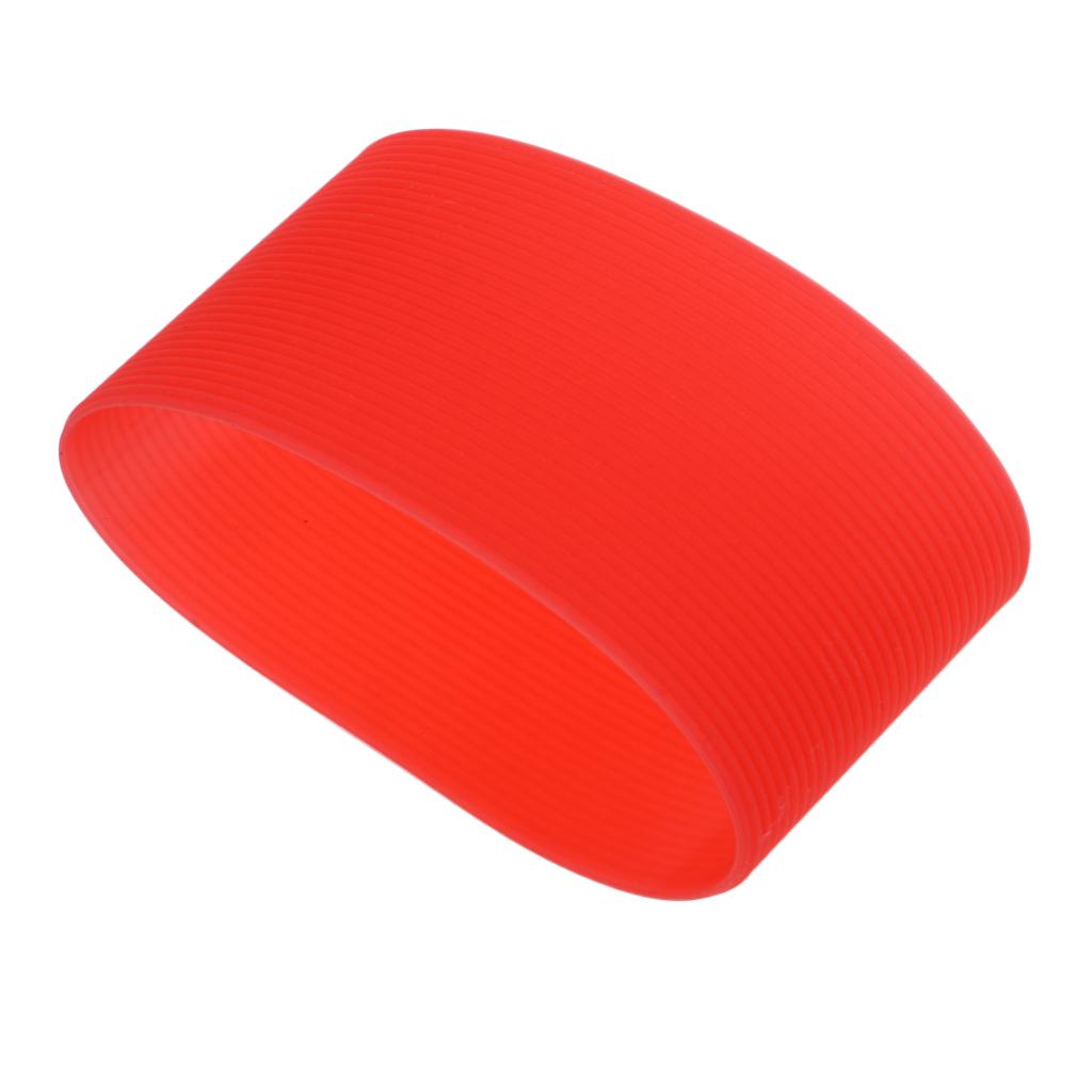 2xOutdoor Silicone Round Non- Water Bottle Mug Cup Sleeve Cover Red