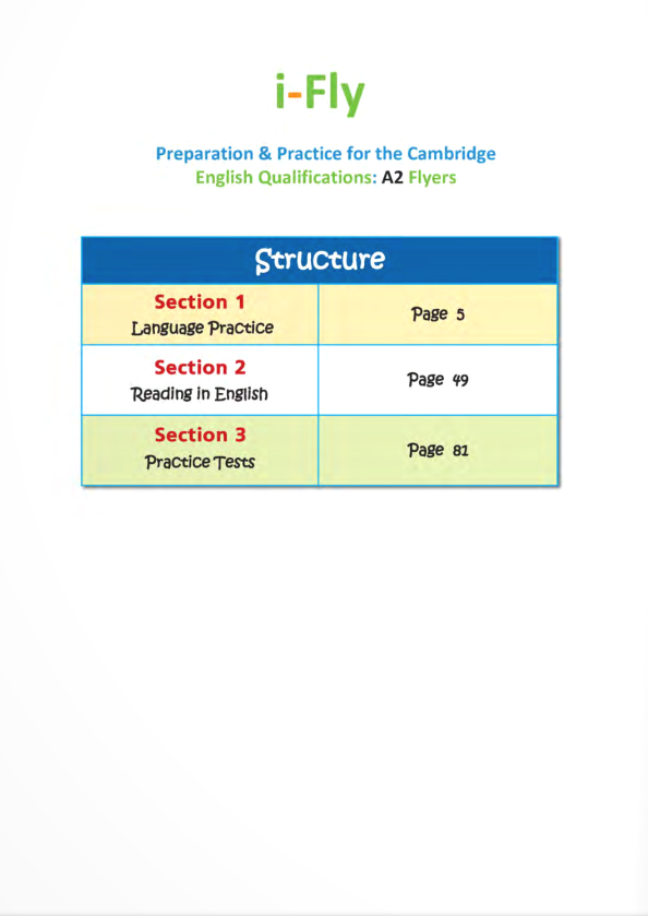 Sách I-Fly (For Revised Exam From 2018 - A2 Flyers Exam And 2 Complete Practice Tests) (Kèm file MP3)