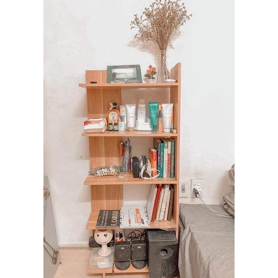 Kệ Gỗ Đựng Sách, Báo, Đồ Dùng Để Góc Tường Đa Năng Tiết Kiệm Diện Tích - TẶNG 1 LỌ SÁP LAU BÓNG GỖ