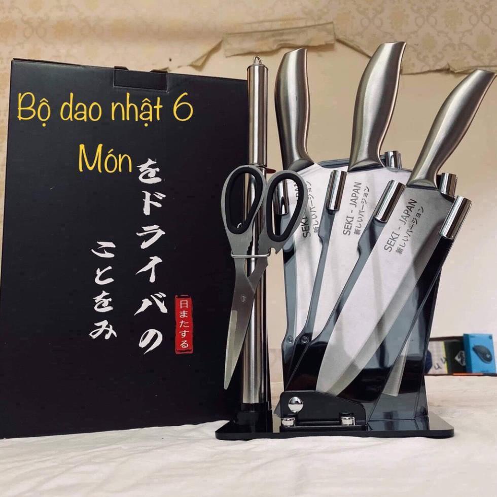 BỘ DAO NHẬT 5 MÓN INOX CAO CẤP KÈM KHAY ĐỰNG