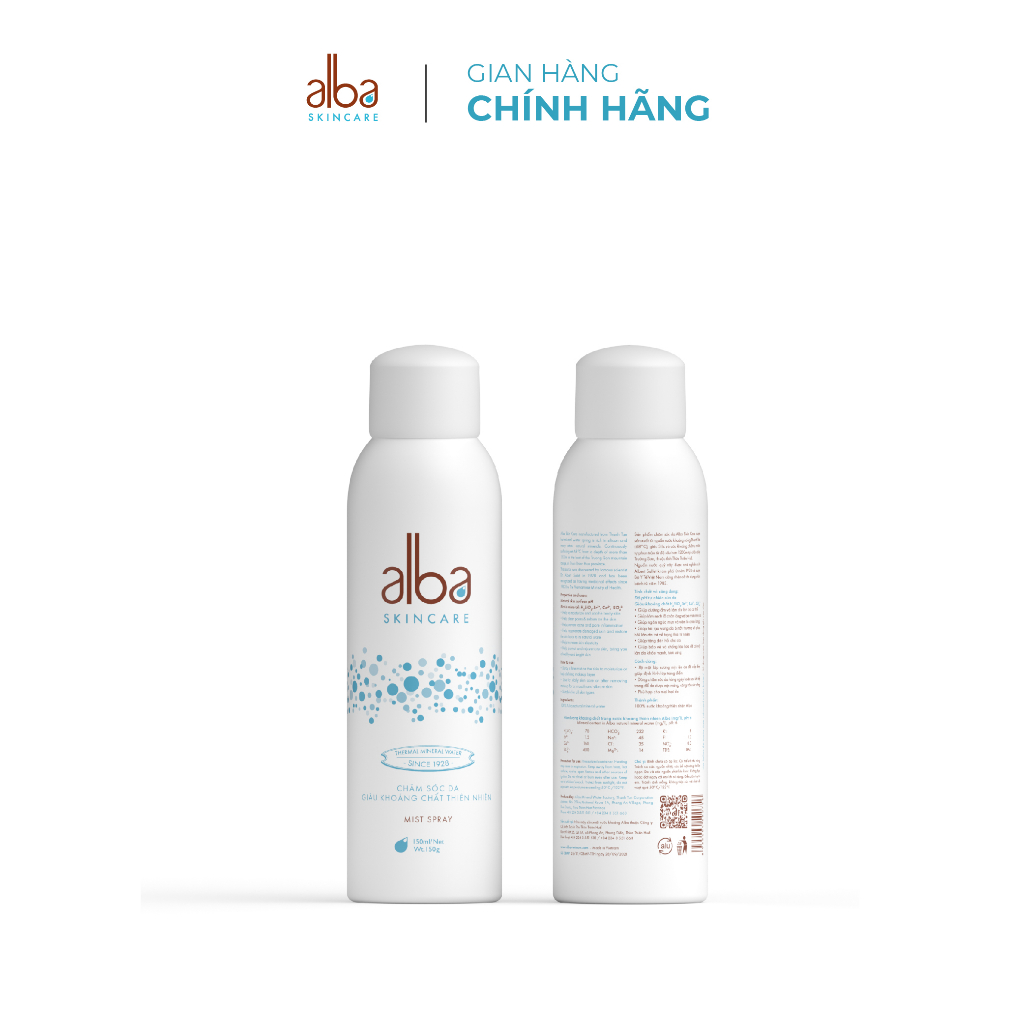 Combo 2 Xịt khoáng Alba Skin Care chống lão hóa dưỡng ẩm dành cho da khô 150ml