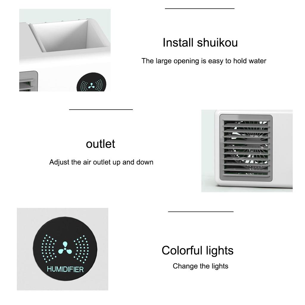 Personal Air Cooler, 3-in-1 Silent Retro Portable Mini Air Conditioner, 400ml Evaporative Air Cooler Humidifier Purifier with 7 Colors LED
