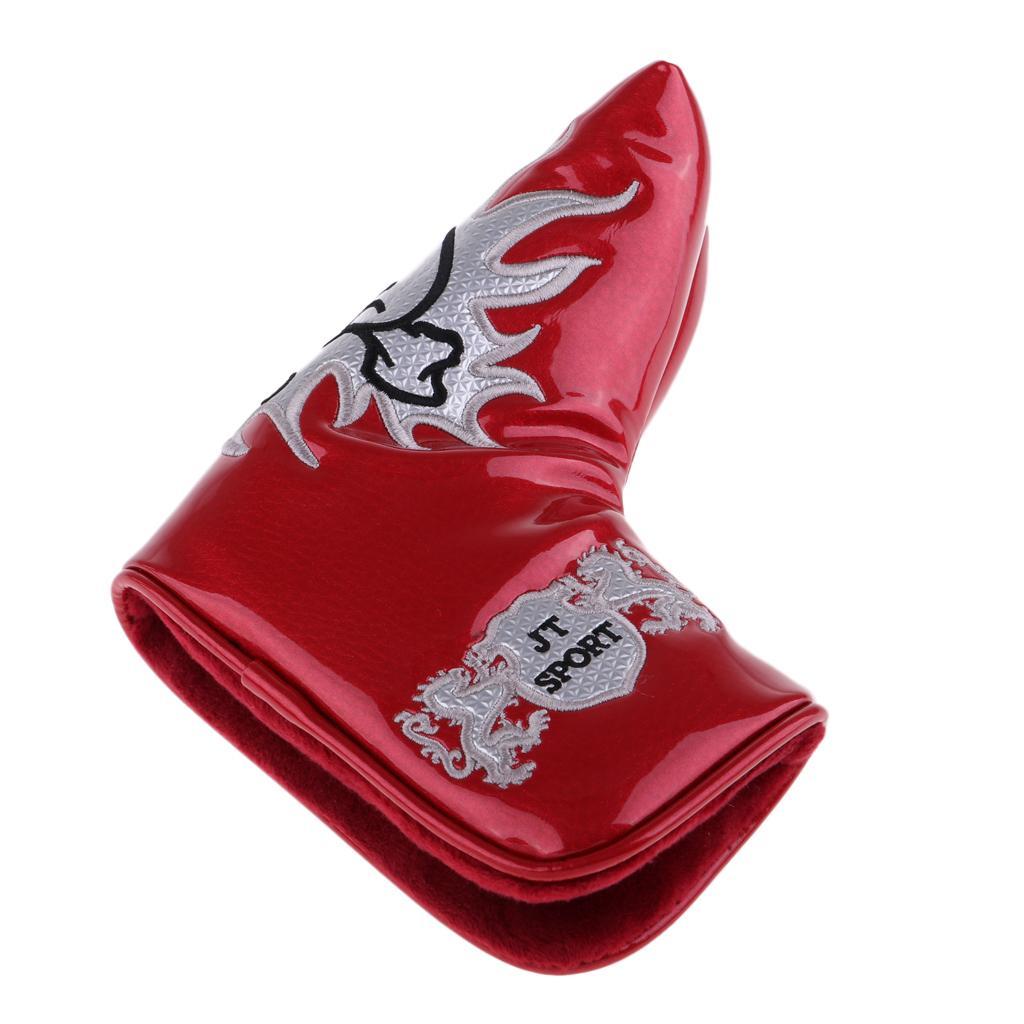 PU Universal golf Cover Mallet Putter Headcover  Red