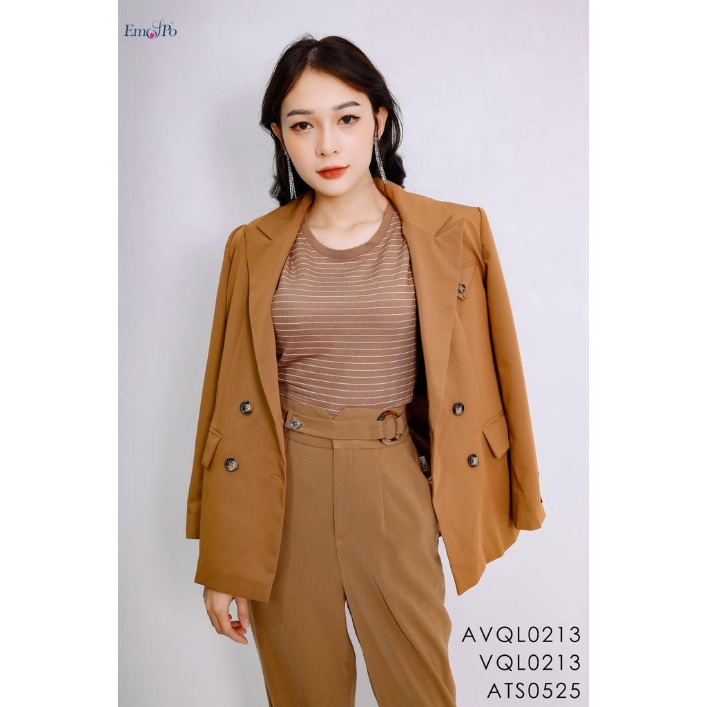 Quần Cullotes Emspo cạp bản to ghép bộ cùng blazer VQL0213