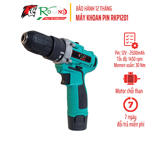 Máy khoan pin 12V ROMANO RKP1201