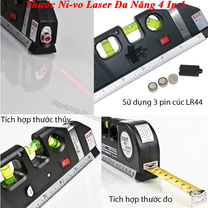 Thước Laser đa năng 4in1