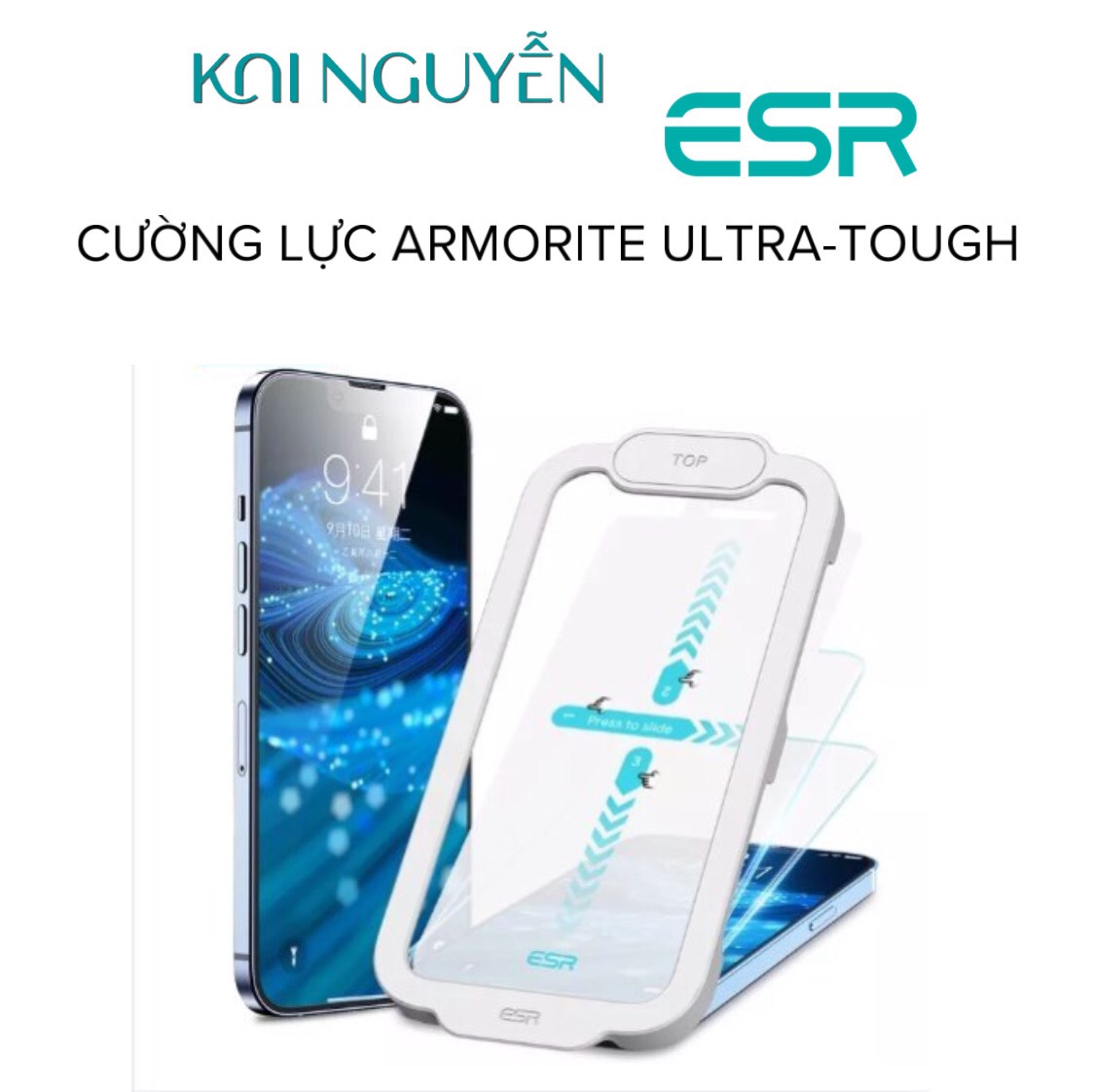 Miếng Dán Cường Lực ESR Armorite Dành Cho iPhone 13ProMax/13Pro/13,Bảo Vệ Toàn Diện-Hàng Chính Hãng