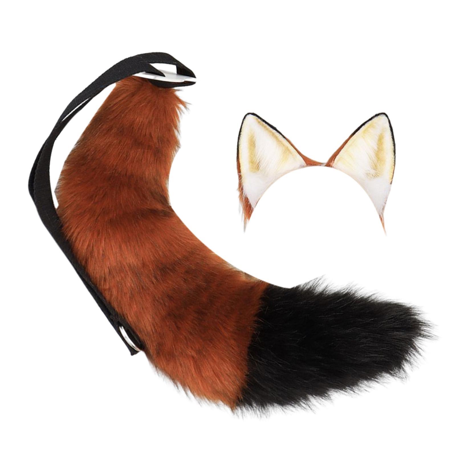 Ears and Tail Set Anime Cosplay Headwear Headband Hair Hoop Hair Accessories Hair Clip for Party Holidays Gifts Stage Performance Props