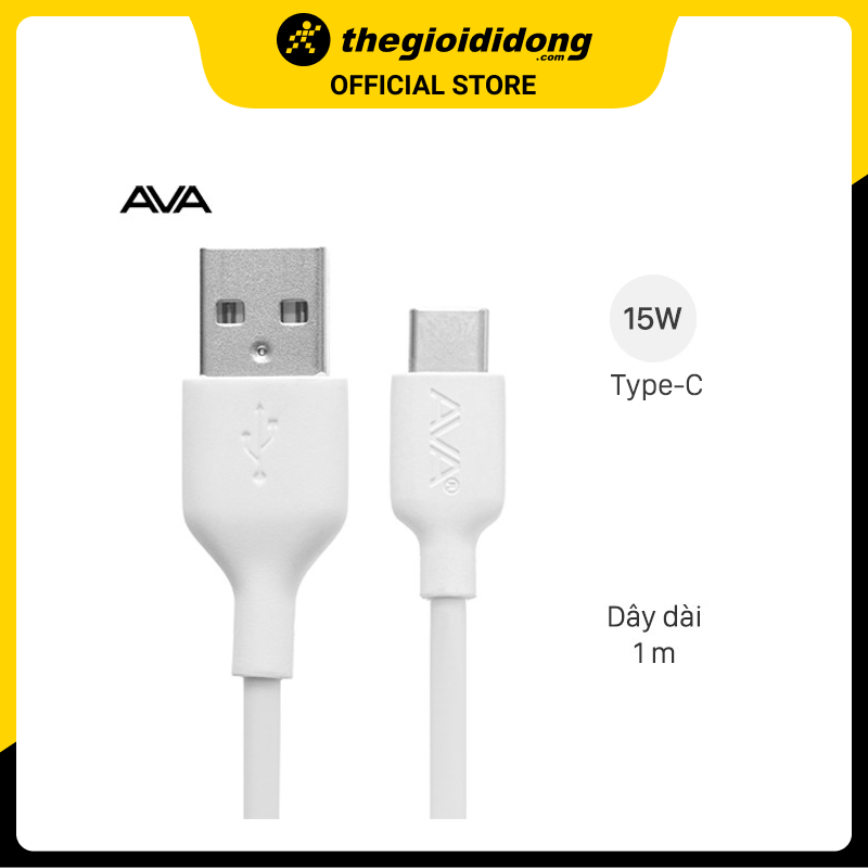 Cáp Type C 1m AVA DS431X-WB Trắng - Hàng chính hãng