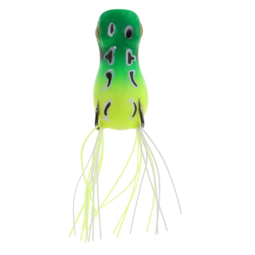 Topwater Frog Fishing Lure Soft Artificial Crankbaits Hook Baits Green A