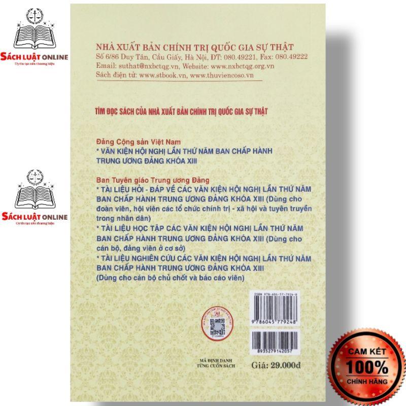 Sách - Những nội dung cơ bản và mới trong các nghị quyết Hội nghị lần thứ năm Ban Chấp hành Trung ương Đảng khóa XIII