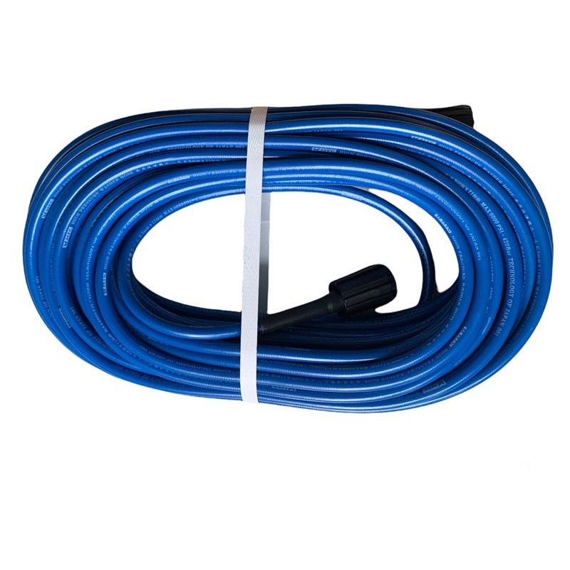 Dây xịt rửa xe HIỆU HTC LOẠI 15M, HTC6511-15W3 từ nhựa PVC-PU áp lực cao 420 bar, ĐK 6.5*11mm, đầu nối ren 1.5x22mm