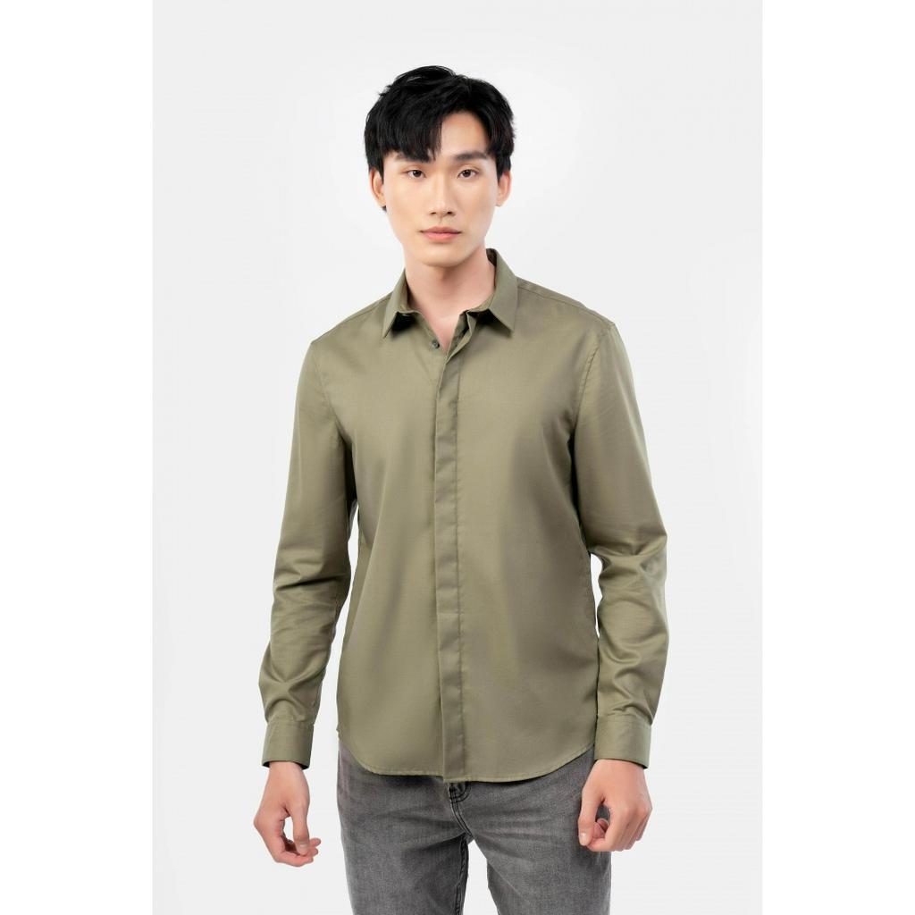 Áo Sơ Mi Nam Tay Dài Nút Ẩn Trơn Form Fitted - 10F21SHL003CR1 | LASTORE MENSWEAR