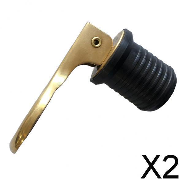 2x Brass Plated Snap Handle for Boats with Drain Screw 1 "25mm