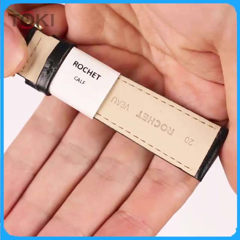 Dây Da Đồng Hồ ZRC Pháp Dòng LEEDS Da Bê Màu Đen Không Vân Mỏng