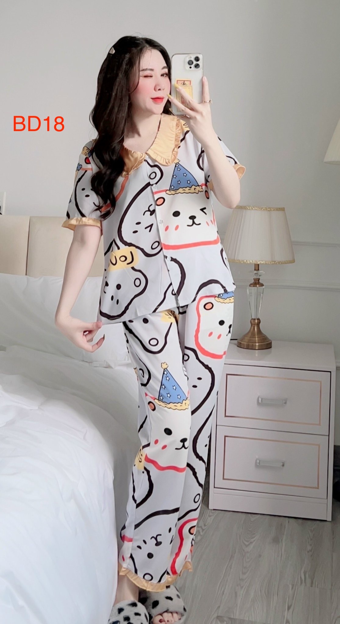 Bộ pijama lụa mango siêu sang, siêu mát, siêu mềm mịn, quyến rũ