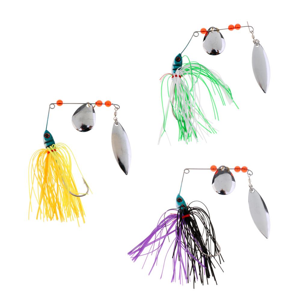 3pcs Fishing Spinnerbaits Hard Bait Sea Fishing Sequins Lure Set Metal Spoon
