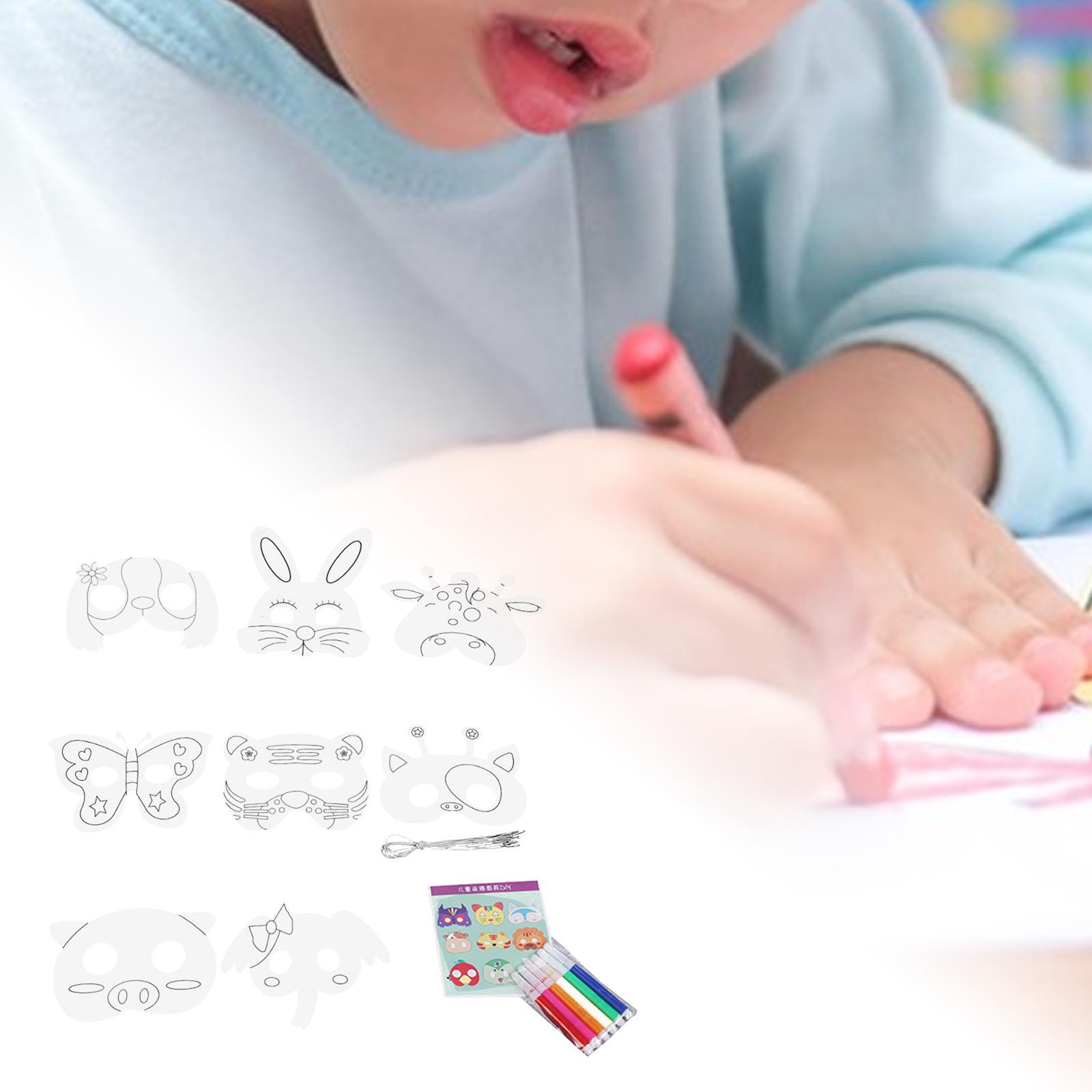 Adorable DIY White Card Unpainted   for Girls and Boys Easily Install Accessories with 8 Different Pattern Adjustable