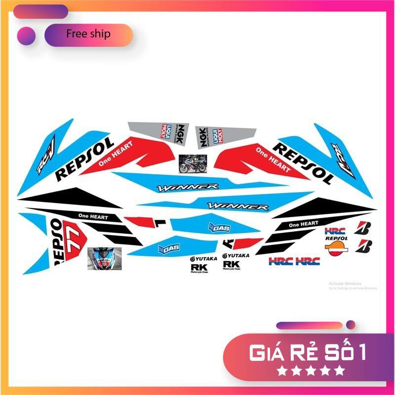 Tem rời dành cho xe Winner Repsol chất liệu Candy cao cấp