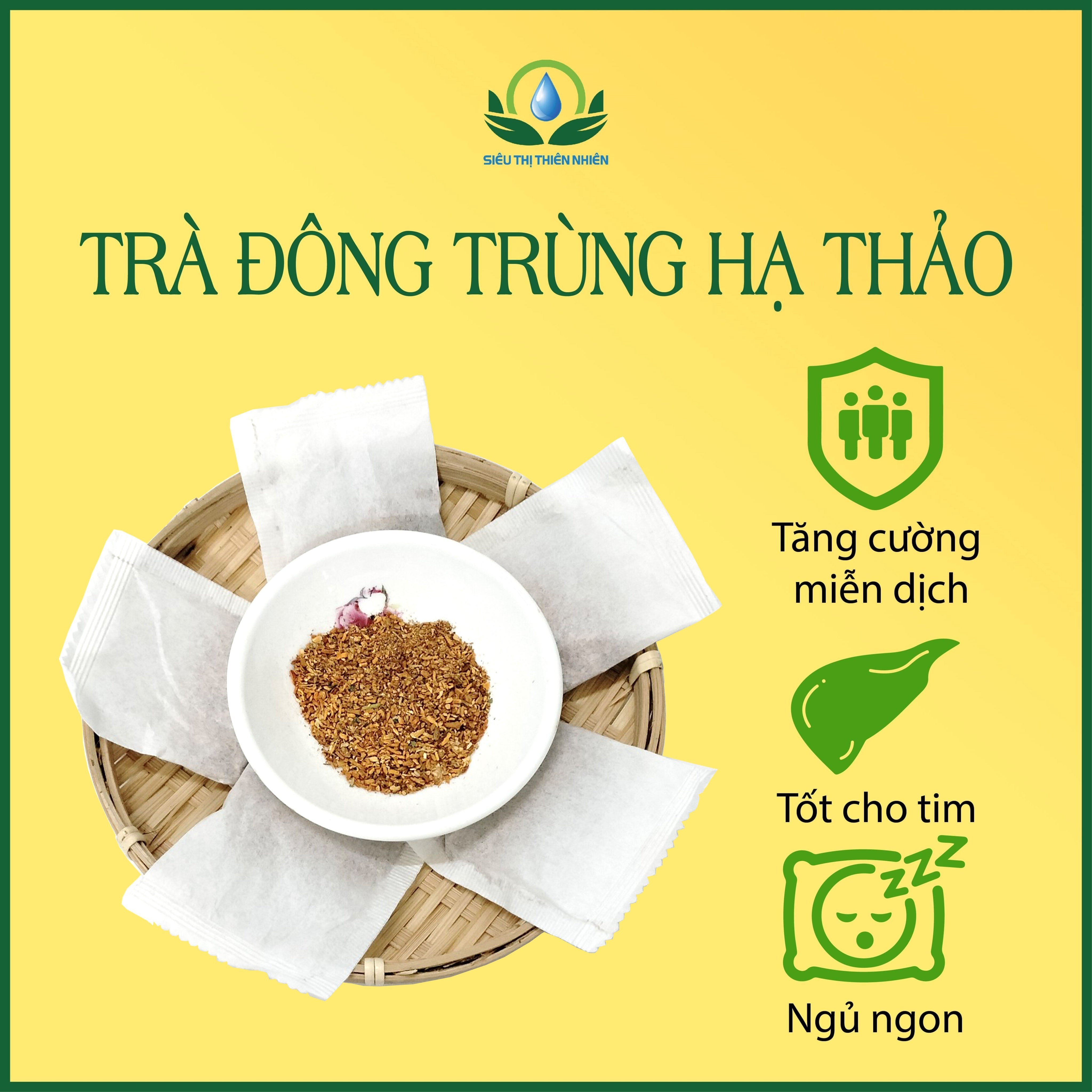 Trà Đông Trùng Hạ Thảo hộp 30 Túi Lọc x 3Gram của Siêu Thị Thiên Nhiên