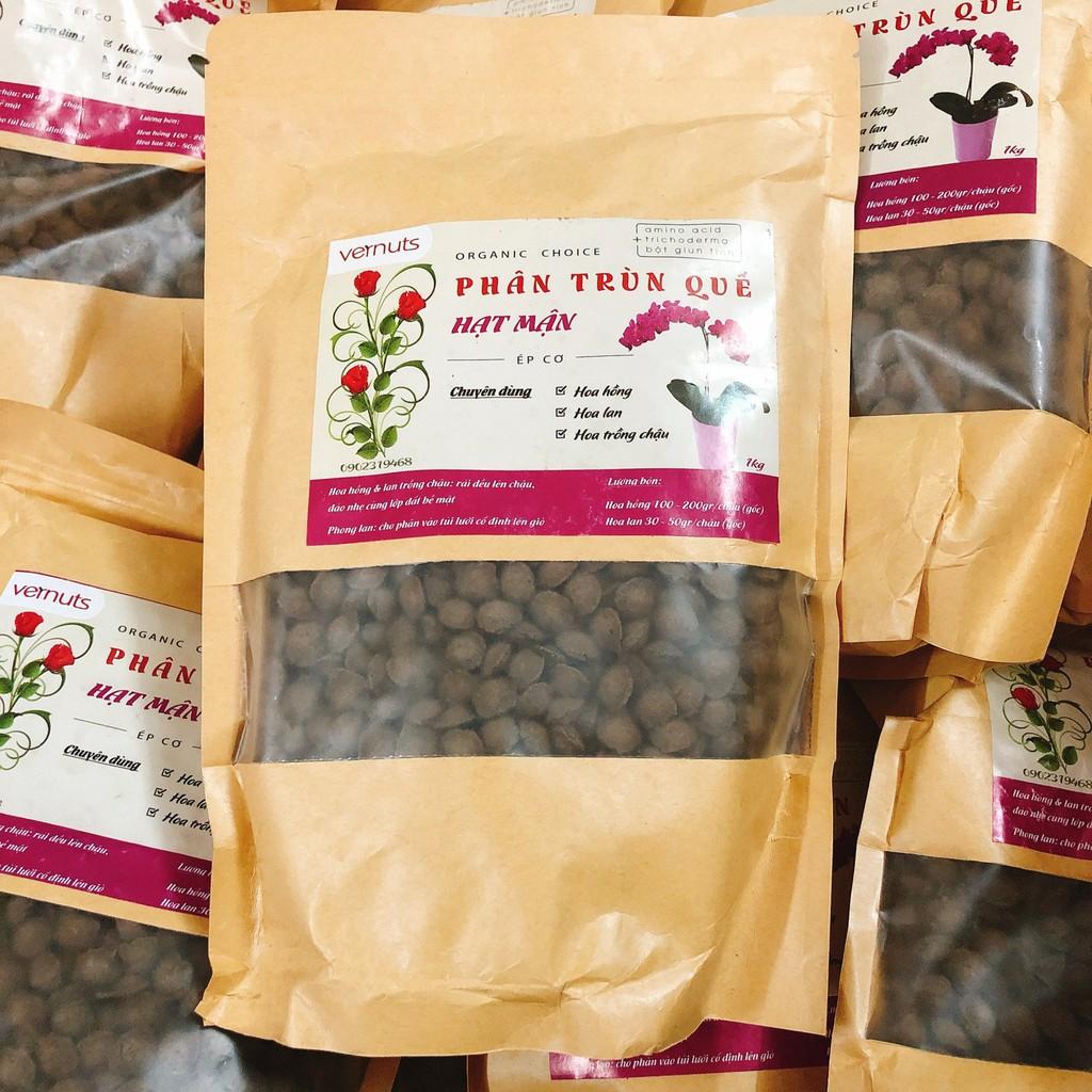 Phân trùng quế hạt mận VERNUTS cho lan và hoa hồng bịch 1kg