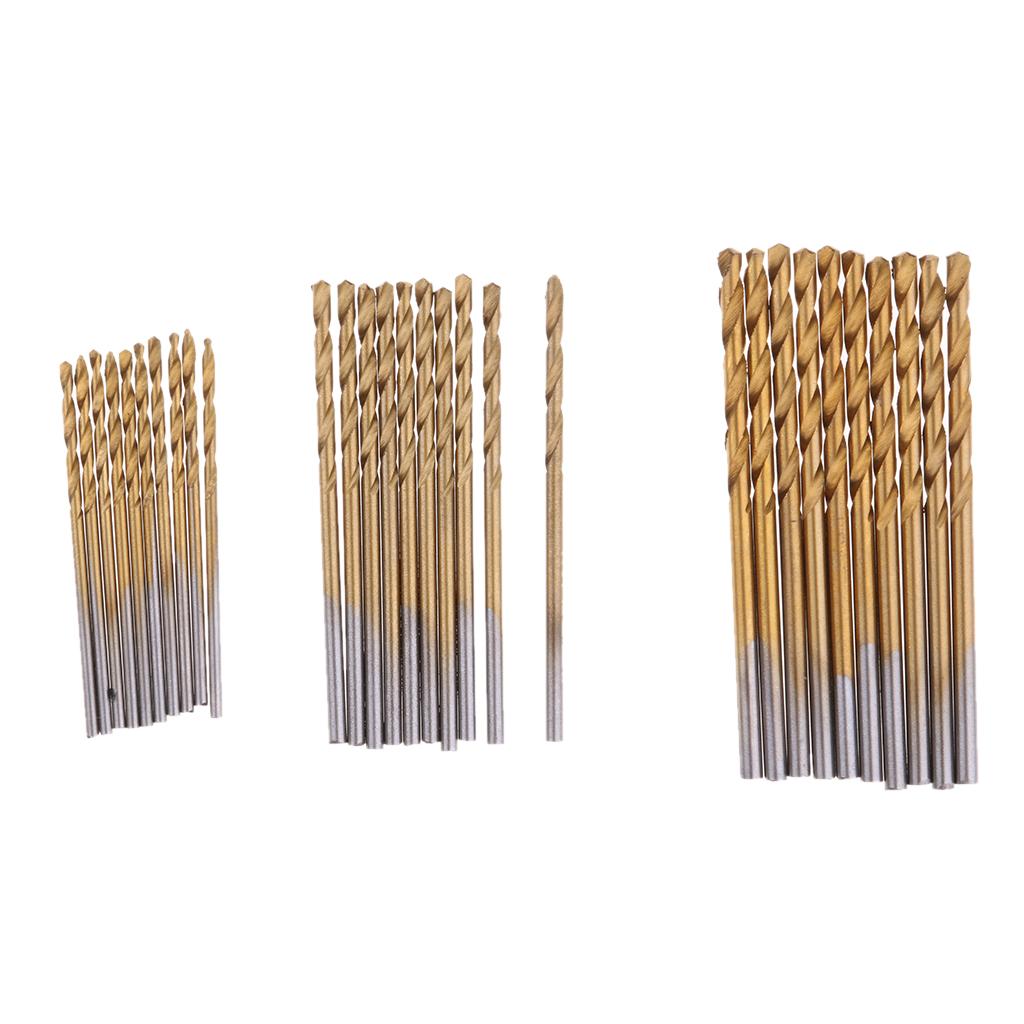 100 Pieces HSS Titanium Drill Bit Set Twist Drill Straight Shank 1.0mm-3.0mm