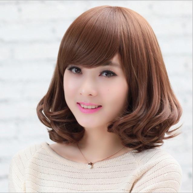 ️ Tóc giả nữ nguyên đầu xoăn cúp cao cấp, Tóc giả đẹp cả đầu - TG673