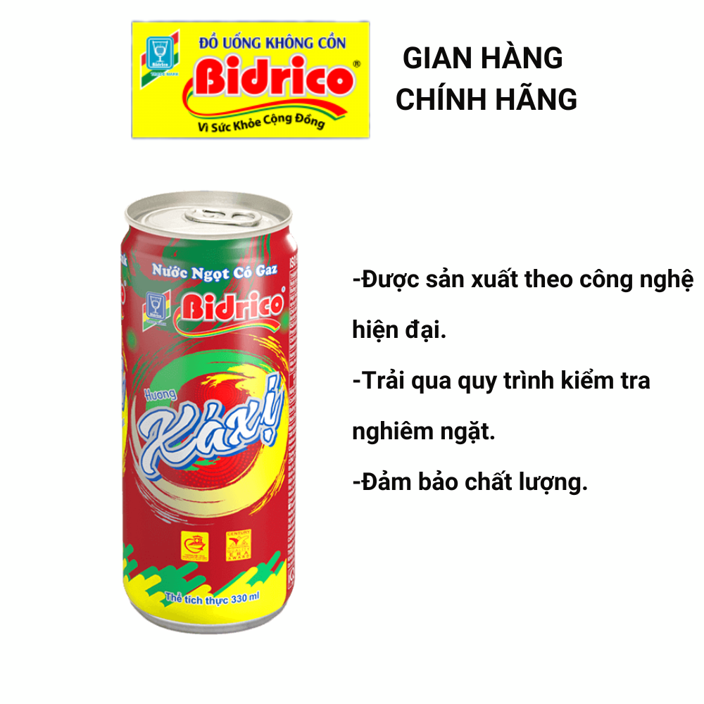 Nước Ngọt Có Gaz Bidrico ( Thùng 24 lon 330ml )