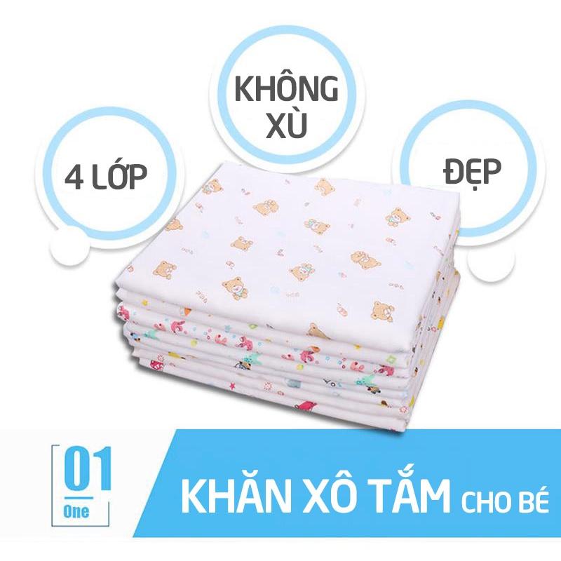 Khăn Tắm Xô Hình Hoa Hàng Xuất Nhật Cho Bé, Hàng Loại 1 Cao Cấp 4 Lớp