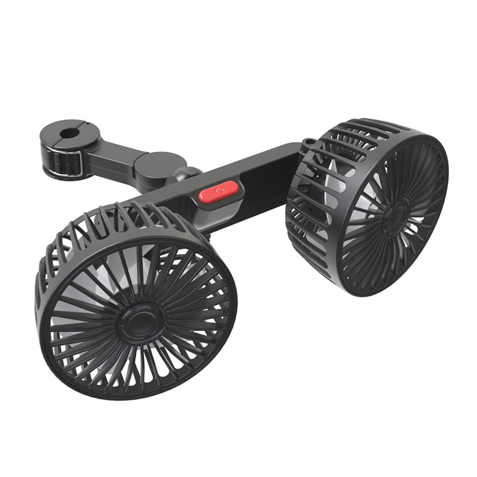 Car Fan USB Degrees Rotary Accessories 3 Speeds Portable Air Circulation Fan Strong Wind Fan for Sedan RV Vehicle SUV