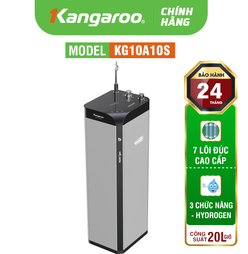 Máy Lọc Nước Slim Hydrogen Kangaroo KG10A10S (3 chế độ nước Nóng - Lạnh - Hydrogen) - Hàng Chính Hãng