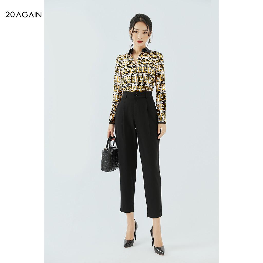Áo sơ mi nữ dài tay cổ đức 20AGAIN, thiết kế công sở ASA1864