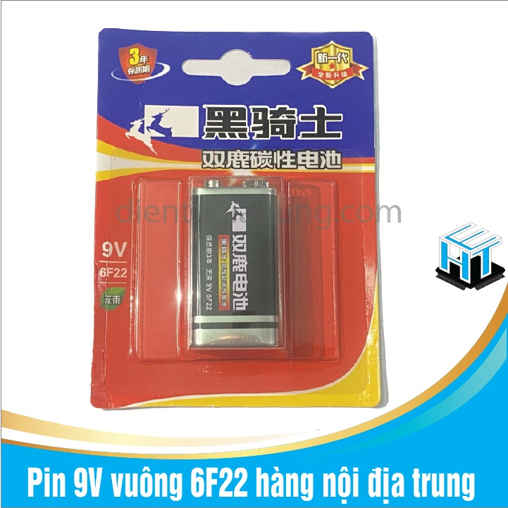 Pin 9V vuông 6F22 hàng nội địa trung chất lượng