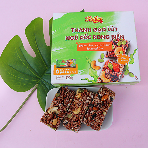 Thanh gạo lứt ngũ cốc rong biển Mailey hộp 120gr