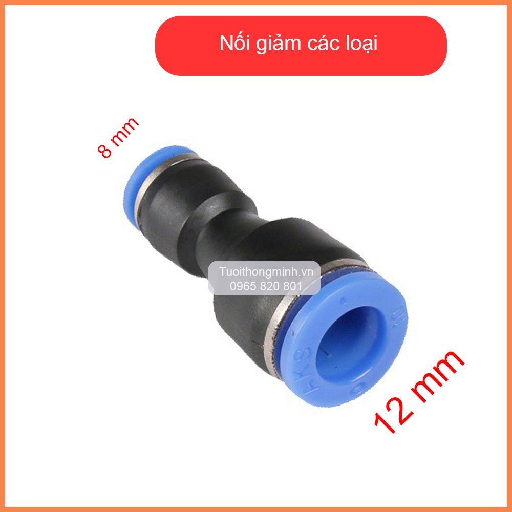 Cút nối nhanh ống phun sương 12-8mm, khớp nối nối nhanh ống phun sương các loại