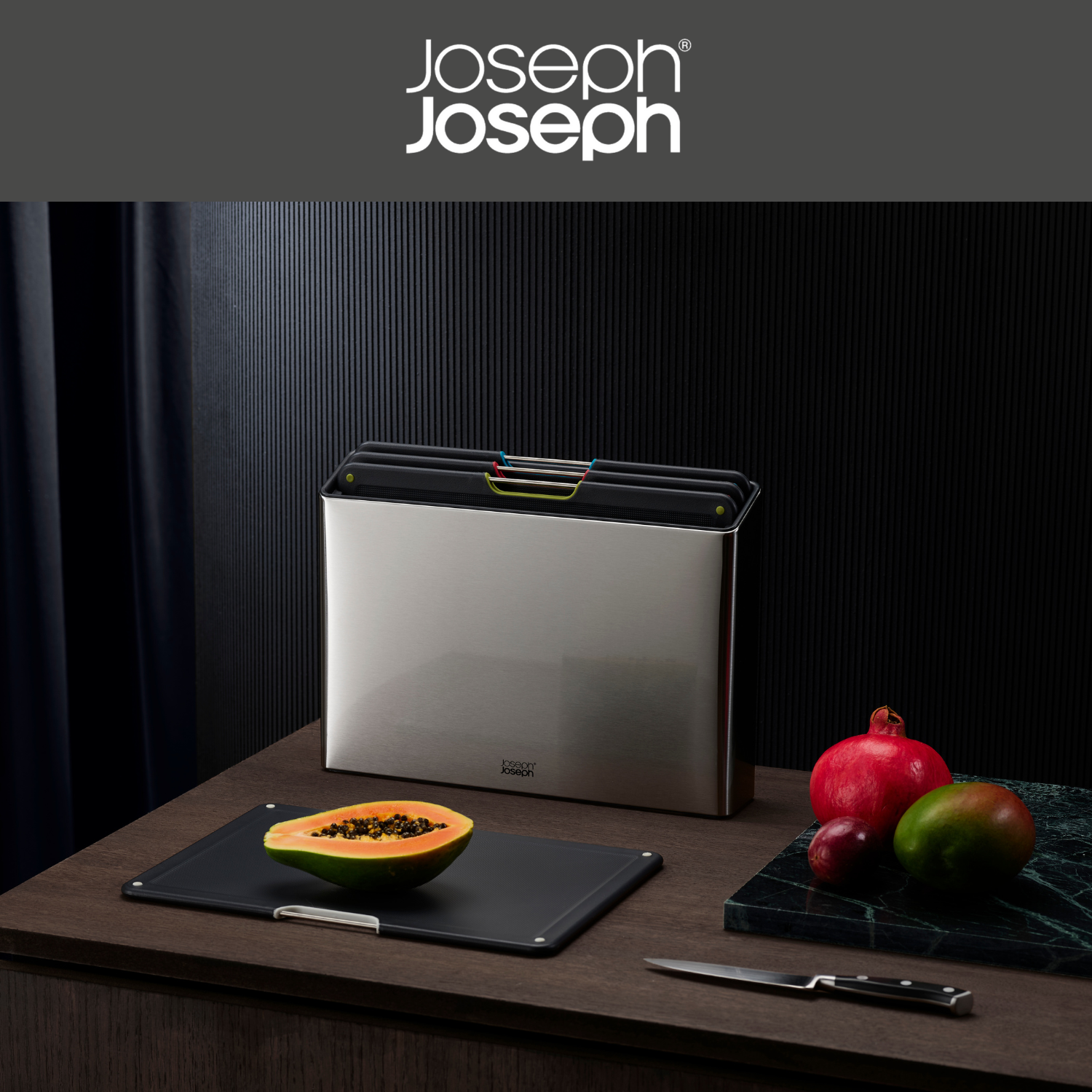 Joseph Joseph - Bộ thớt cao cấp Folio Steel 4-piece Chopping Board Set 001198