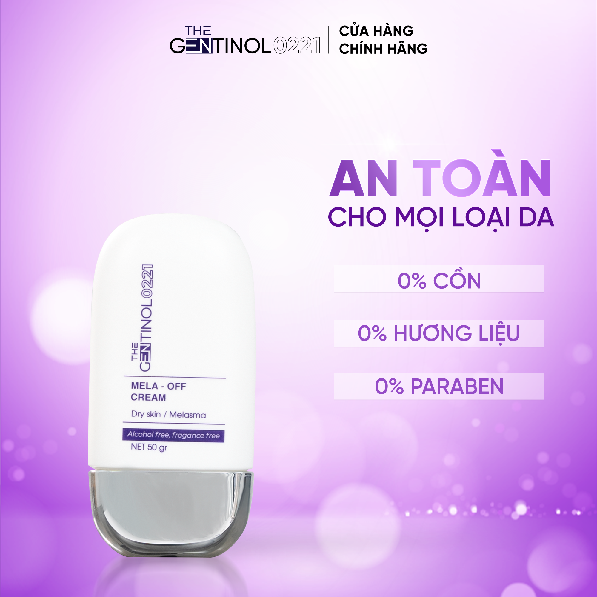 Kem Mela Off tái sinh tế bào, khôi phục sự cân bằng da The Gentinol 0221 50g