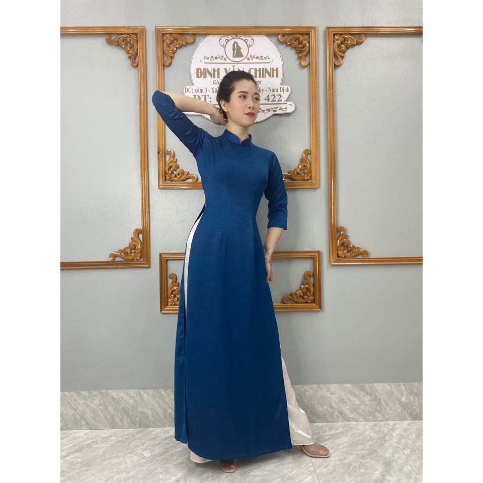 Áo dài tây thi cao cấp_Duy Chinh_ADTT0003_Tông Màu Xanh