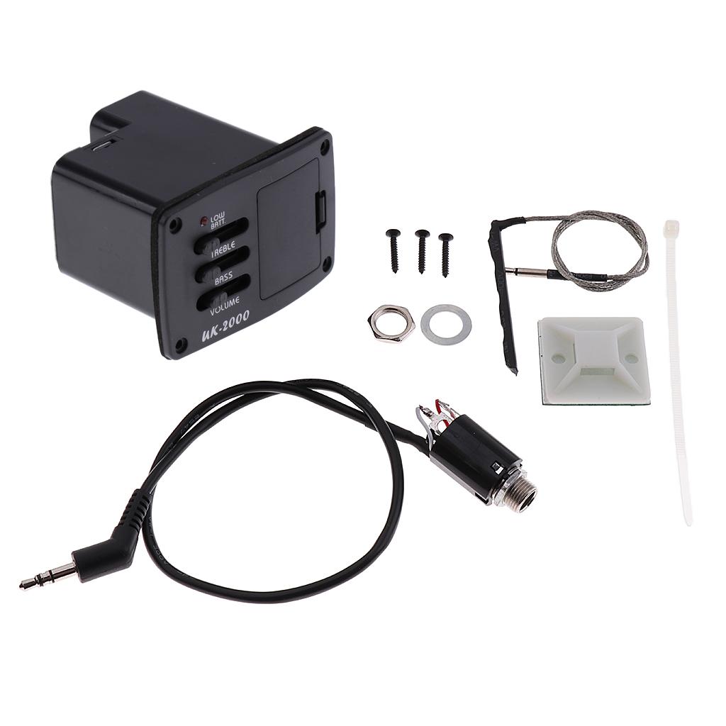 Sunnimix Đàn Ukulele Bán Tải 2 Ban Nhạc Gỗ Guitar EQ Preamp Khuếch Đại