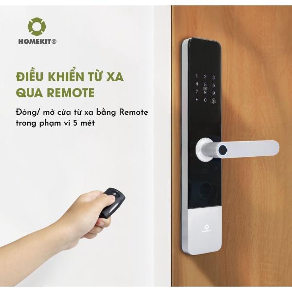 Khoá cửa vân tay điện tử thông minh HOMEKIT AB-14P 5 tính năng, remote điều khiển từ xa cho cửa gỗ - lắp đặt tận nhà