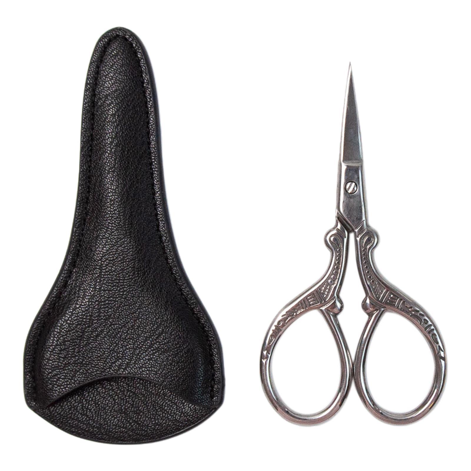 Embroidery Scissors with PU Leather Cover for Quilting Crafts Needlework