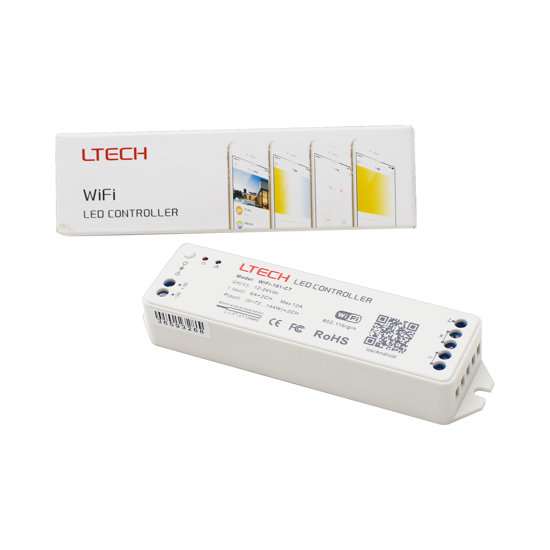 Bộ Điều Khiển Đèn Led Ltech Wifi-101-CT Điều Chỉnh Màu Sắc Ánh Sáng, LED Dimmer Controller - Hàng Nhập Khẩu