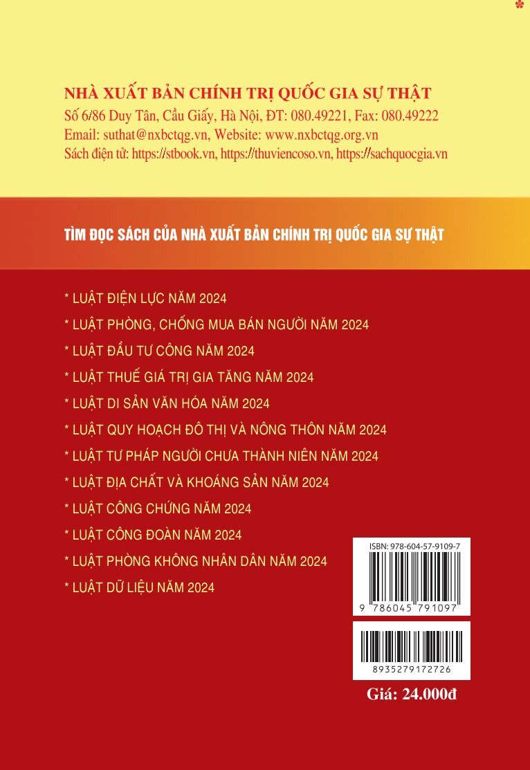 Luật phòng cháy, chữa cháy và cứu nạn, cứu hộ năm 2024 - bản in 2025