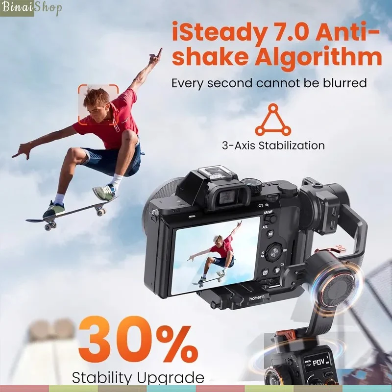 Hohem Isteady MT2 / MT2 KIT - Gimbal Chống Rung 4 Trong 1 Dành Cho Smartphone, Camera Action, Máy Ảnh Cỡ Nhỏ Và DSLR, Tích Hợp Cảm Biến AI, Tải Trọng 1.2Kg - Hàng chính hãng