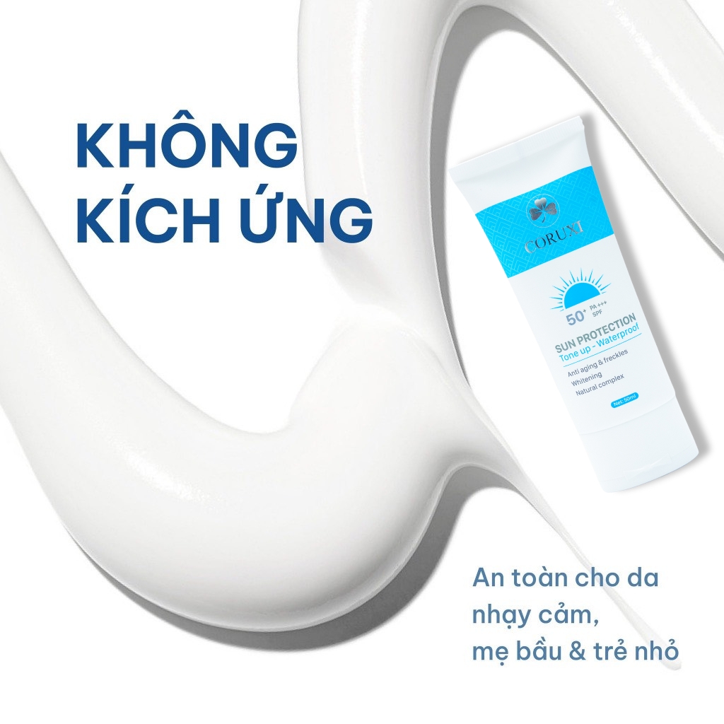 Kem Chống Nắng Coruxi Cho Da Dầu Mụn, Thoáng Da, Kiềm Dầu, Nâng Tone, Chống Nước, Ngừa Lão Hóa, Cho Da Đẹp Mịn Mướt Coruxi Chính Hãng 50ml