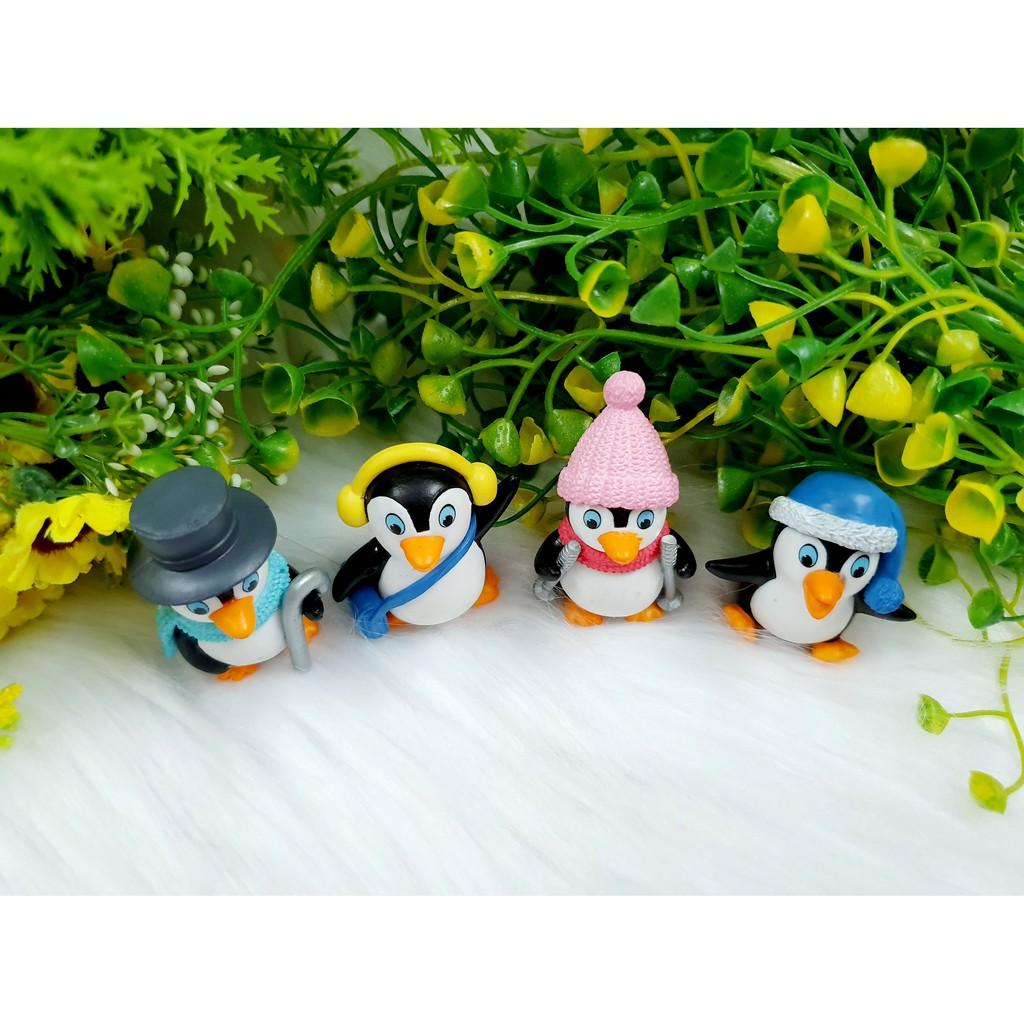 Bộ 4 tượng Gia Đình Chim Cánh Cụt siêu dễ thương