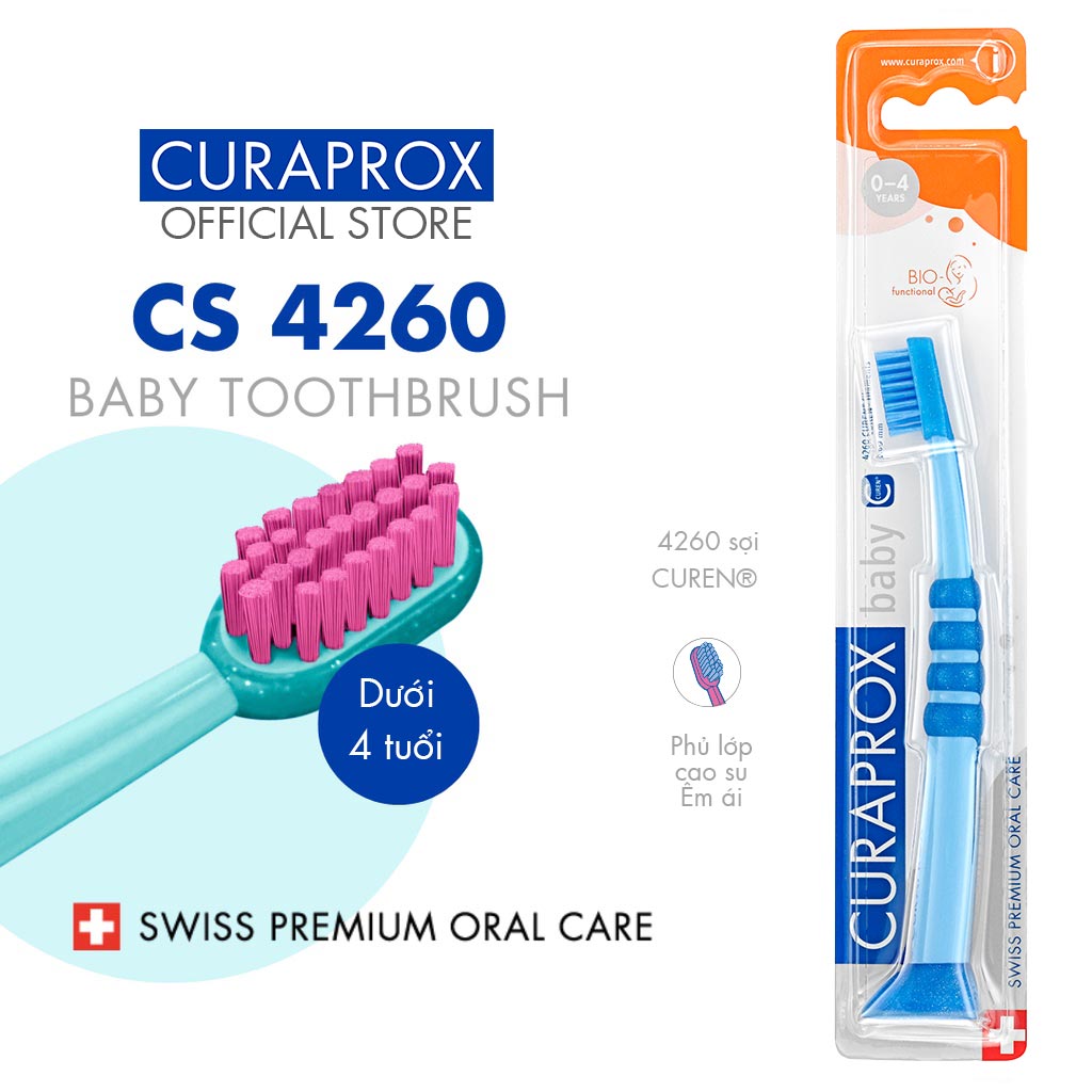 Bàn chải răng trẻ em Curaprox CS Baby 0-4 tuổi – Xanh da trời