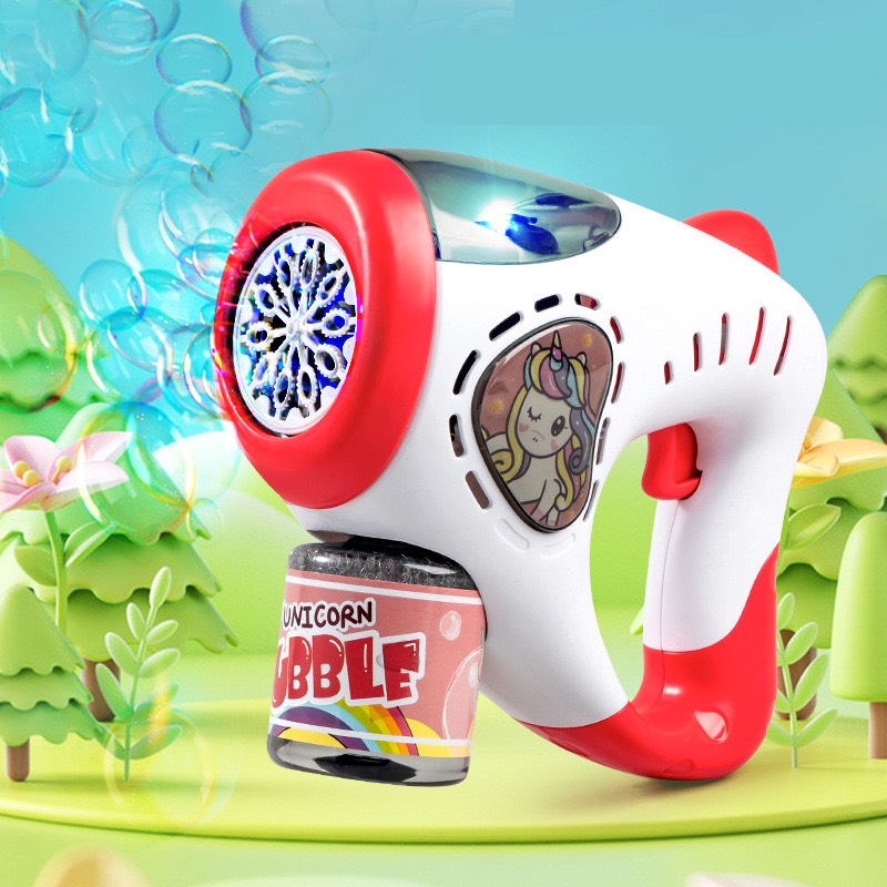 Đồ chơi cho bé sung bắn bong bóng 10 nòng dùng pin gồm 2 mẫu siêu xinh khủng long và poni - quà tặng hấp dẫn cho bé
