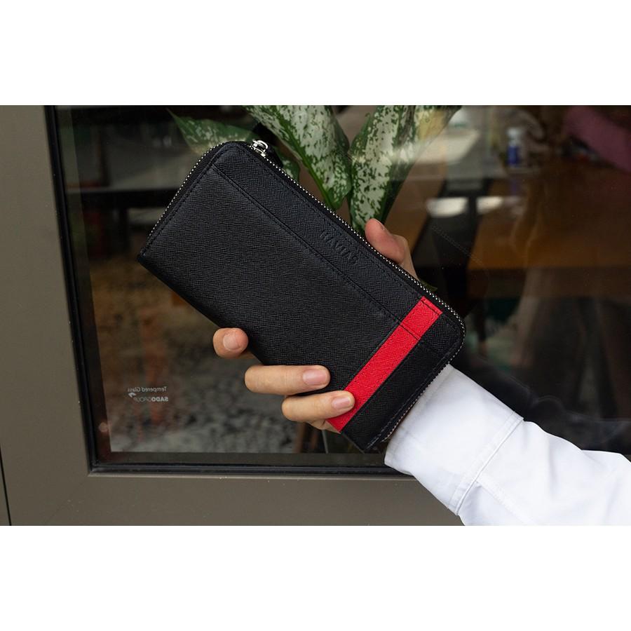 Ví Dài The Viva Zipped Long Wallet HAVIAS_Đen Phối Đỏ